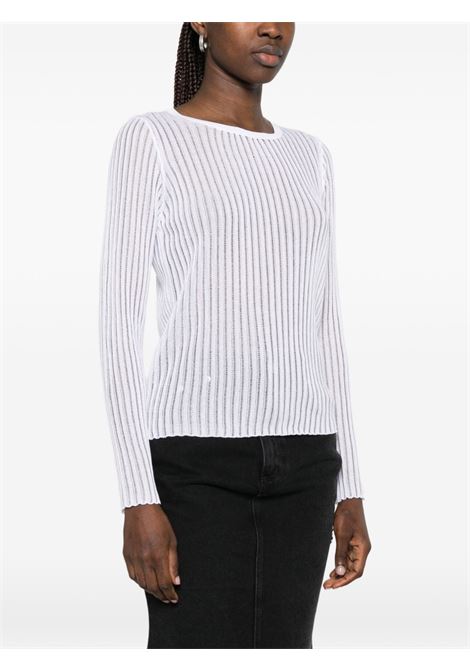 maglia a coste donna bianca ROBERTO COLLINA | 261FXA3700101